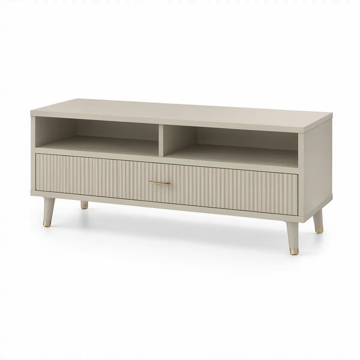 Kremowo-złota szafka RTV z MDF 140 × 40 × 55 cm