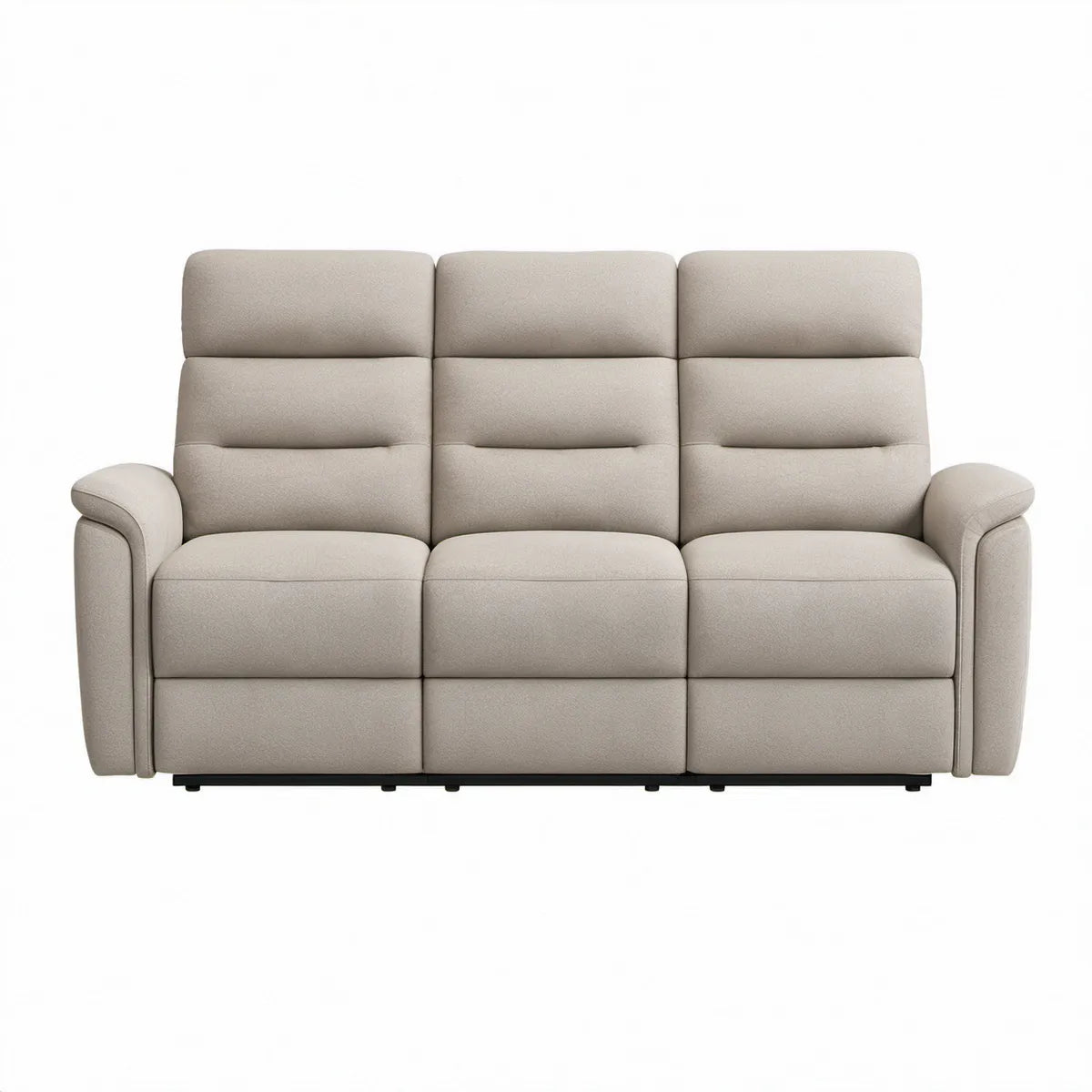 Beżowa sofa 3-osobowa z wysokim oparciem, 210 × 95 × 102 cm