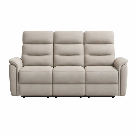 Beżowa sofa 3-osobowa z wysokim oparciem, 210 × 95 × 102 cm