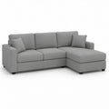 Prawostronna sofa narożna w kształcie L, szara, 230 × 150 × 85 cm