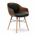 Krzesło z podłokietnikami ze sklejki orzechowej, czarne, 58 × 55 × 80 cm