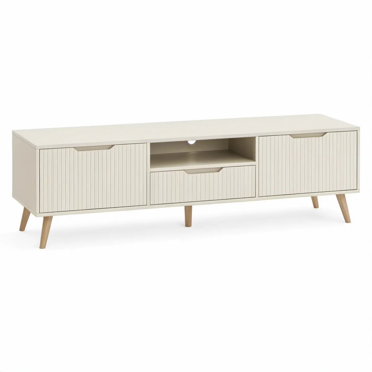 Szafka RTV 160 x 40 x 55 cm z MDF, Kremowy/Jasny brąz