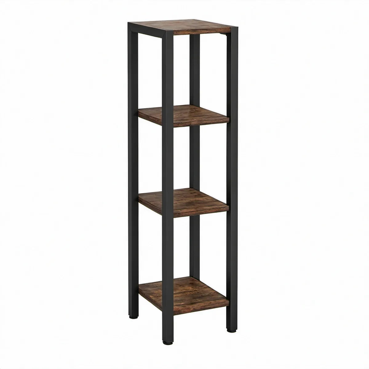 Regał stojący industrialny z 4 półkami 40 x 30 x 120 cm czarny/brązowy