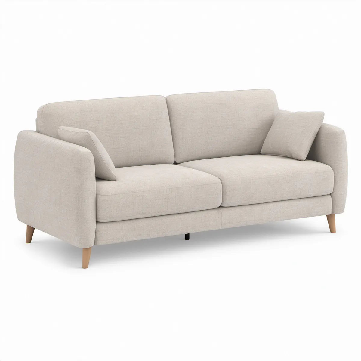 Beżowa sofa 2-osobowa 190 x 90 x 85 cm z poduszkami