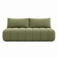 Dwuosobowa sofa z tkaniny bouclé w kolorze oliwkowym, 180 x 100 x 75 cm