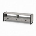 Szafka RTV industrialna 160 x 40 x 50 cm z 3 szufladami, szary beton/czarny