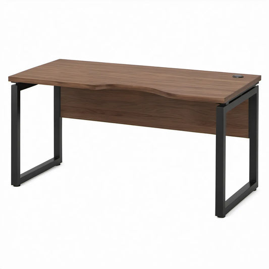 Biurko 120 x 60 x 75 cm, orzechowy blat, czarna stalowa rama